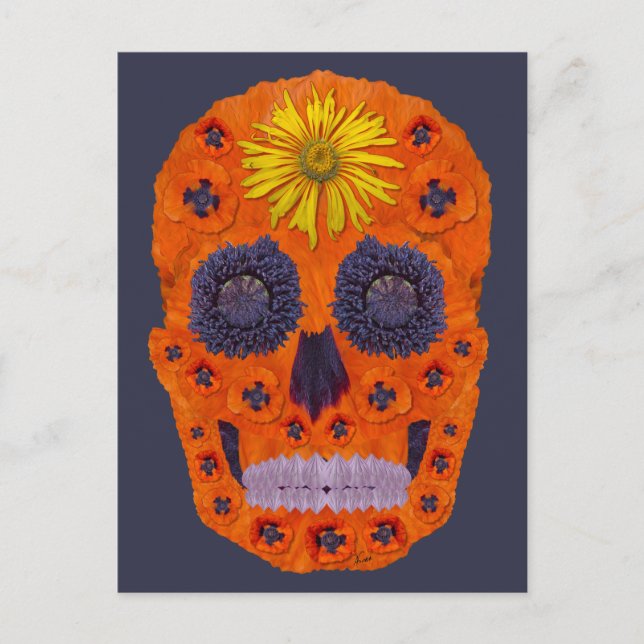 Postal Flor Skull 1 (Anverso)
