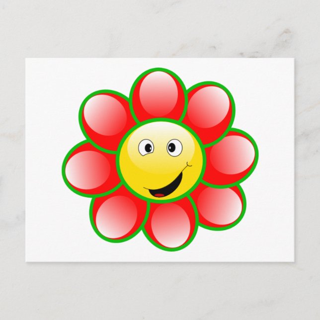 Postal Flor sonriente suave (Anverso)