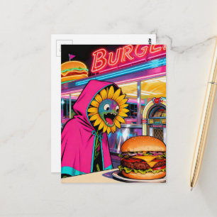 Postal Flor Surrealista en el lugar de las hamburguesas c