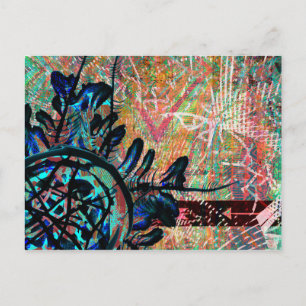 Postal Flor tribal pintada Boho Patrón de flecha suroeste