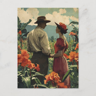 Postal Flor tropical Armonía romántica