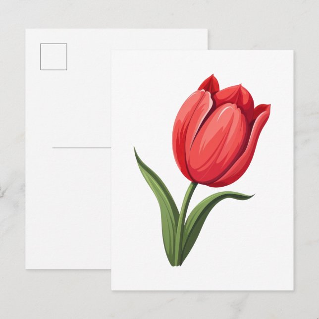 Postal Flor Tulipán (Anverso / Reverso)