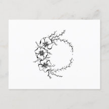 Flor Wreath blanco y negro