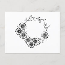 Flor Wreath blanco y negro