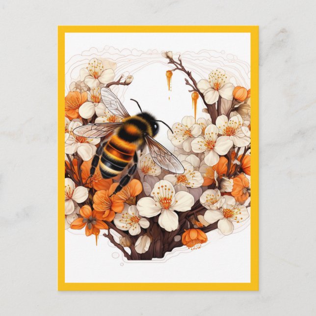 POSTAL FLOR Y LA ABEJA (Anverso)
