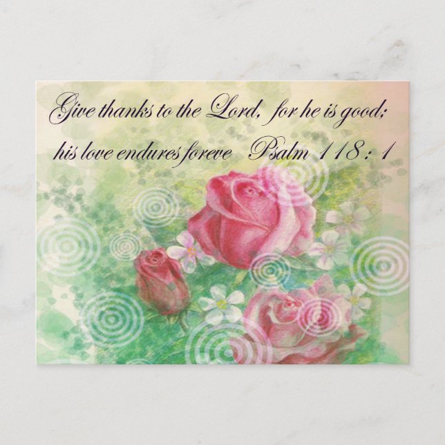 Postal Flor y verso de la Biblia "Rosa" (Anverso)