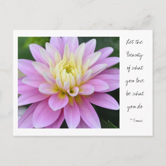 Postal Flor zen- Dahlia Postcard Rumi cita (Anverso)