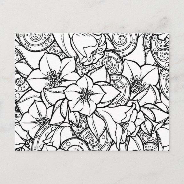 Postal Flor Zendoodle (Anverso)