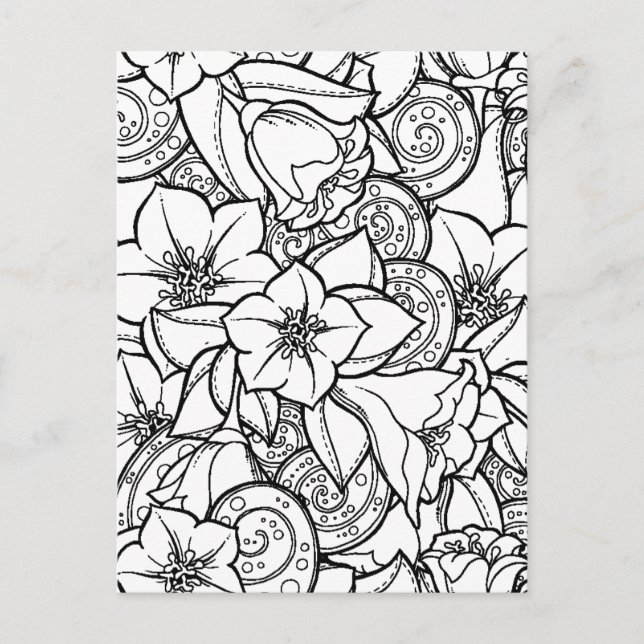 Postal Flor Zendoodle (Anverso)
