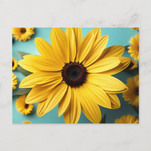 Postal Flora feliz amarilla