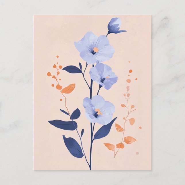 Postal Flora Pastel en la calma #091 (Anverso)