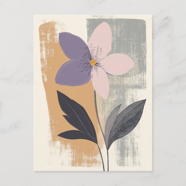 Postal Flora Pastel en la calma #092 (Anverso)