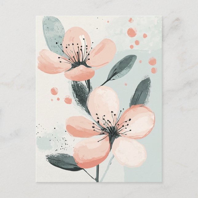 Postal Flora Pastel en la calma #097 (Anverso)