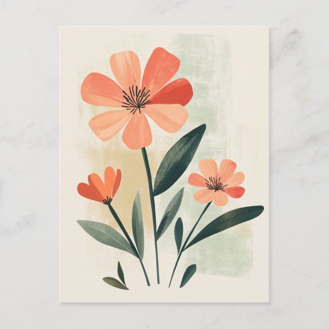 Postal Flora Pastel en la calma #105 (Anverso)