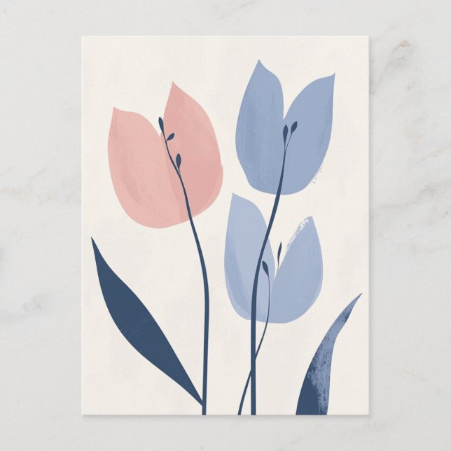 Postal Flora Pastel en la calma #108 (Anverso)