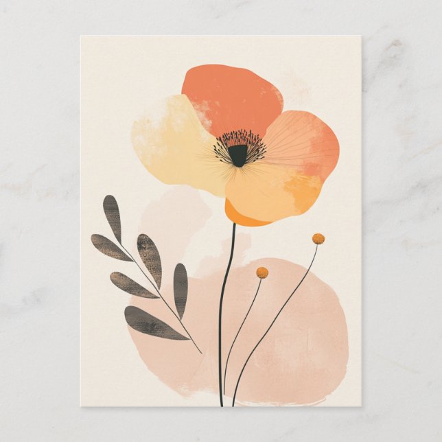 Postal Flora pastel en la quietud #099 (Anverso)