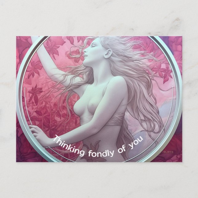 Postal Flora, pintura surrealista (Anverso)