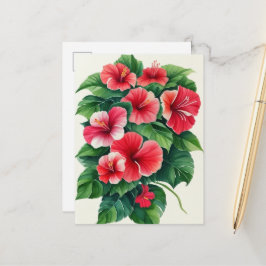 Postal Flora Tropical Luz Roja Hibiscus