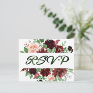 Postal Floraciones rusas Terracotta y Marsala RSVP Entr