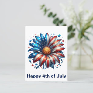 Postal Floral 4 de julio
