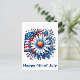 Postal Floral 4 de julio