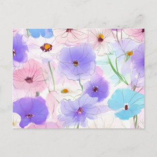 Postal Floral Acuarela Pastel