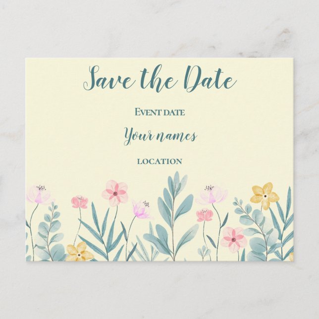 Postal Floral alegre  (Anverso)