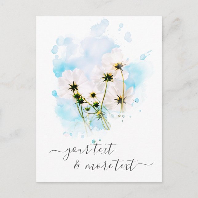 Postal *~* FLORAL AR15 de las flores rosadas SKY (Anverso)