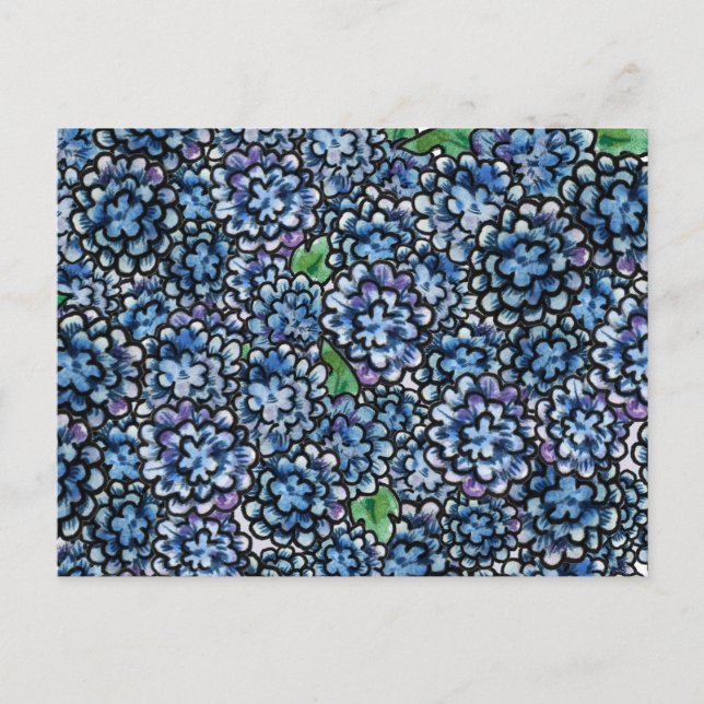 Postal Floral azul (Anverso)