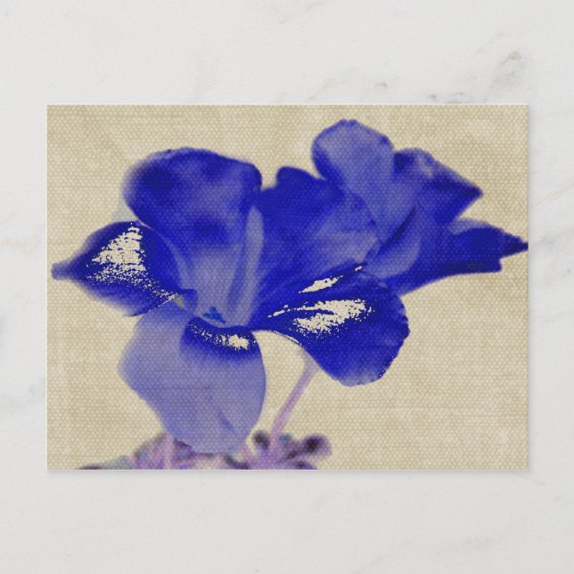 Postal floral azul (Anverso)
