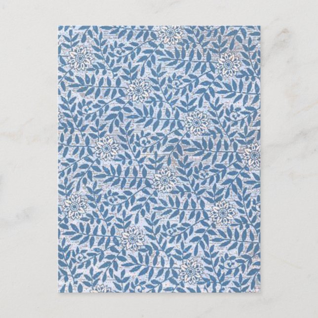 POSTAL FLORAL AZUL ELEGANTE (Anverso)