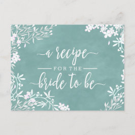 Postal Floral blanca cualquier color Boda de novia Tarjet