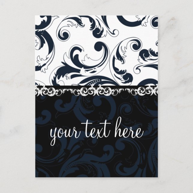 Postal Floral blanca y negra (Anverso)