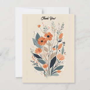 Postal Floral Boho Abstracto Gracias
