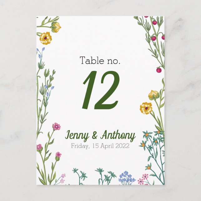 Postal Floral botánica Minimalista moderna (Anverso)