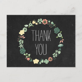 Postal Floral Chalkboard Gracias