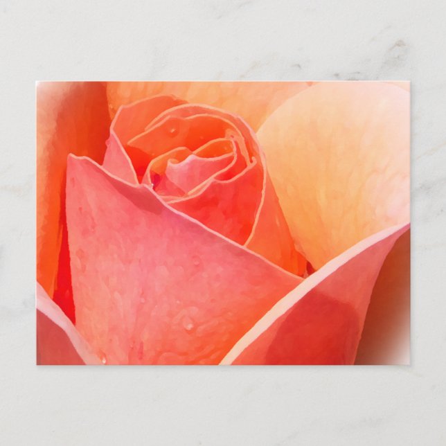 Postal floral con efecto acuarela Rosa (Anverso)