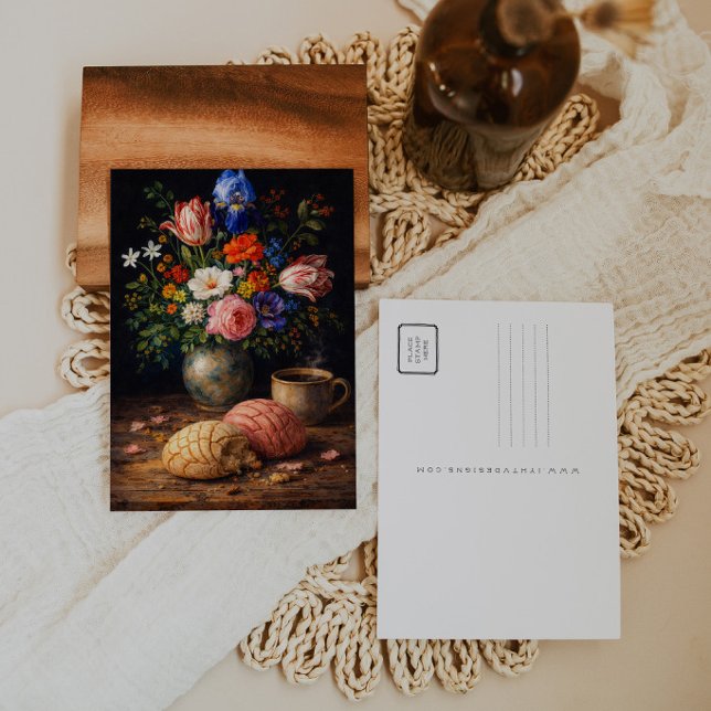 Postal Floral Concha Still Life Art Postcard (Subido por el creador)