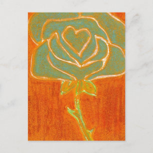 Postal floral "Corazón Rosa #4"