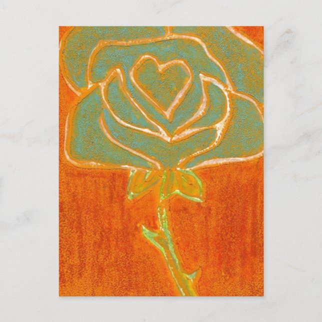 Postal floral "Corazón Rosa #4" (Anverso)