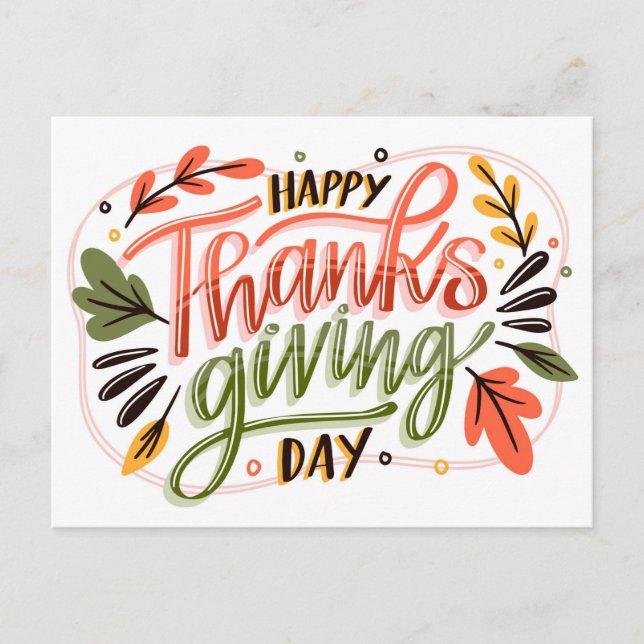 Postal floral de acción de agradecimiento (Anverso)