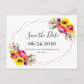 Postal Floral de acuarela geométrica de Boho Ahorra la fe