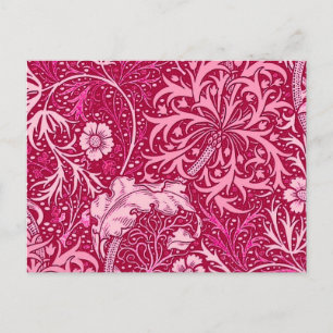 Postal Floral de algas marinas de estilo Art Nouveau, ros