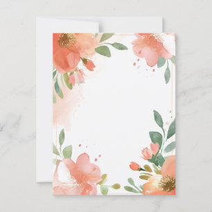 Postal Floral de color de agua Pastel Blank