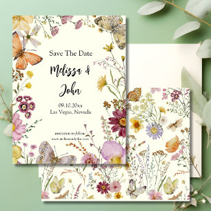 Postal Floral De Flor Silvestre Bohemia Salva La Fecha