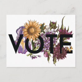 Postal Floral de girasol Vintage Elegante Feminine Go Vot