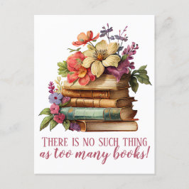 Postal Floral de libros de Lover