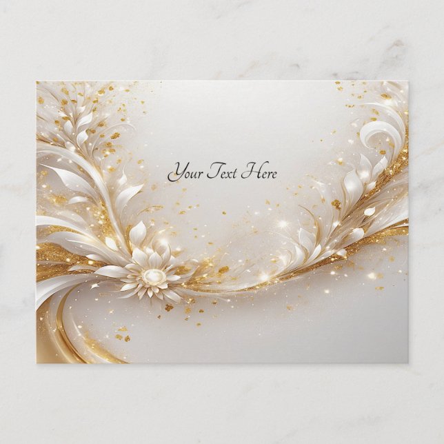 Postal floral de oro blanco (Anverso)
