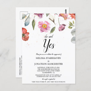 Postal Floral de primavera de bonito Dijo Que Sí Partido