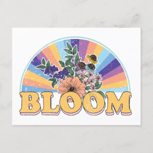 Postal Floral de retro